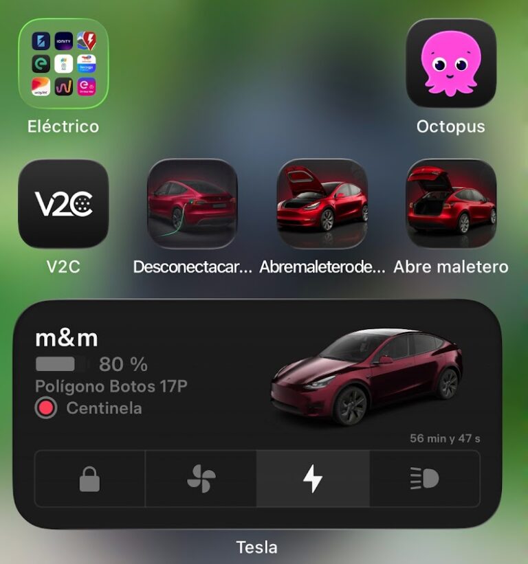 Crea atajos de Tesla en tu iPhone con iconos personalizados: frunk, maletero y carga