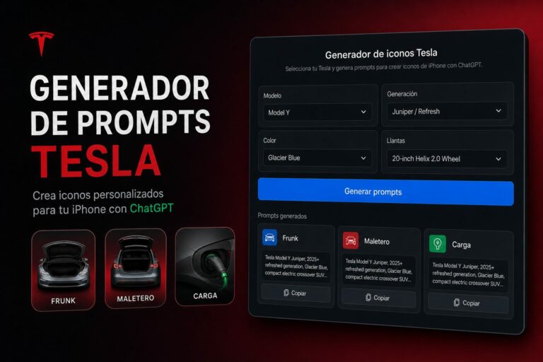 Generador de prompts para iconos Tesla en iPhone